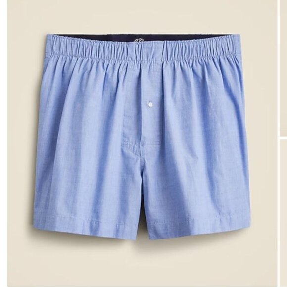 NWT J.Crew Men's Sz S Blue Patterned Boxer Shorts 4" Bold Peri Cotton BW438 - Picture 1 of 6